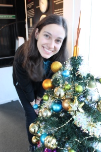 Lisa with Christmas Tree at Camera Obscura & World of Illusions